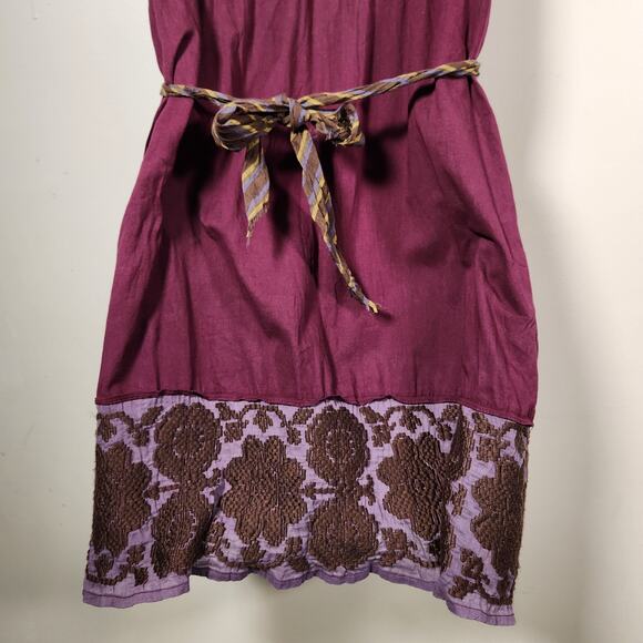 FREE PEOPLE Mini Dress Women 4 Purple Brown Y2K Babydoll Boho Gypsy Forest Fairy - Picture 10 of 12